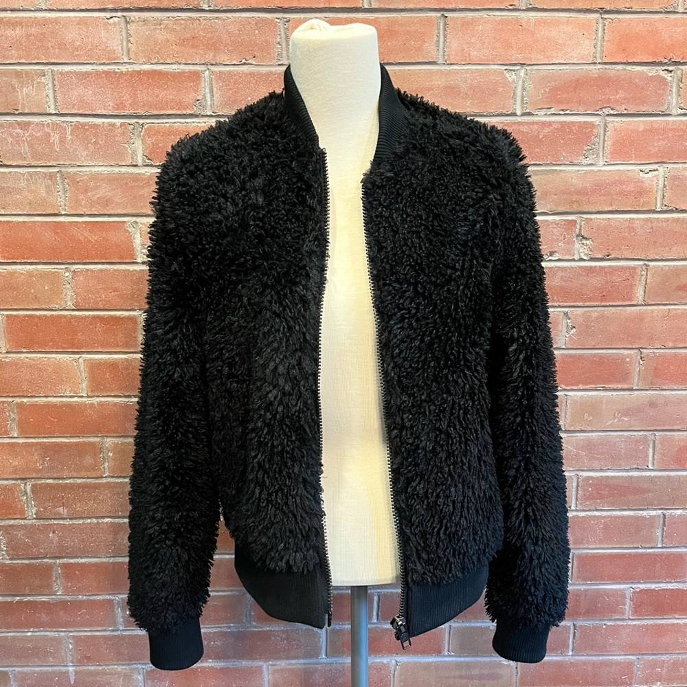 Faux fur bomber jacket